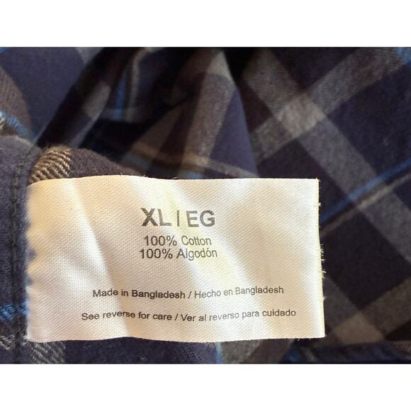 Eddie Bauer Button Down Flannel Shirt Men XL Black Plaid Long Sleeve Outdoor - Picture 8 of 9